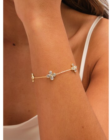 Jon Richard Gold Plated and Crystal Delicate Flower Bracelet