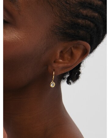 Jon Richard Gold Plated Cubic Zirconia Bezel Huggie Earrings