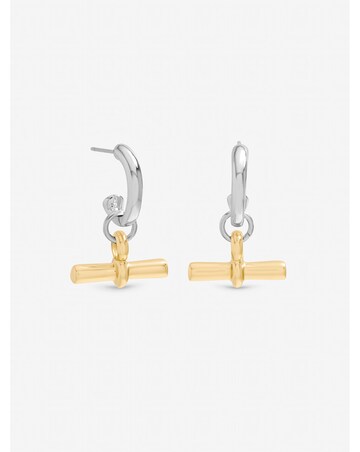 Inicio Two Tone T-Bar Earrings - Gift Pouch