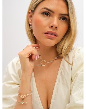 Inicio Two Tone T-Bar Earrings - Gift Pouch