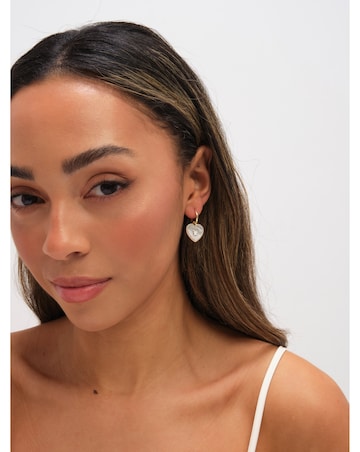 Jon Richard Gold Plated and Mother of Pearl Heart Earrings