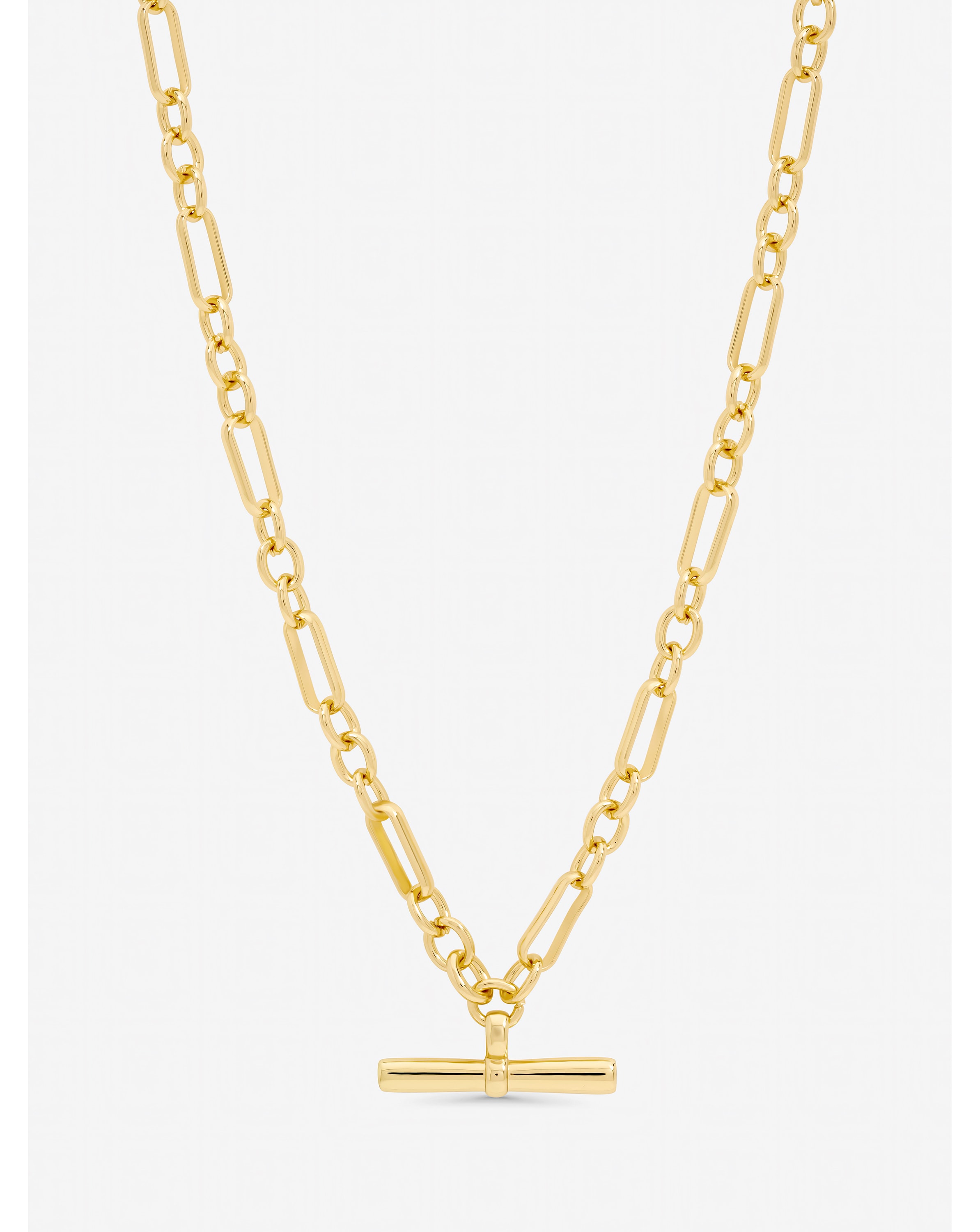 Gold Plated Luxe T-Bar Necklace
