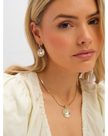 Inicio Two Tone and Crystal Disk Huggie Earrings - Gift Pouch