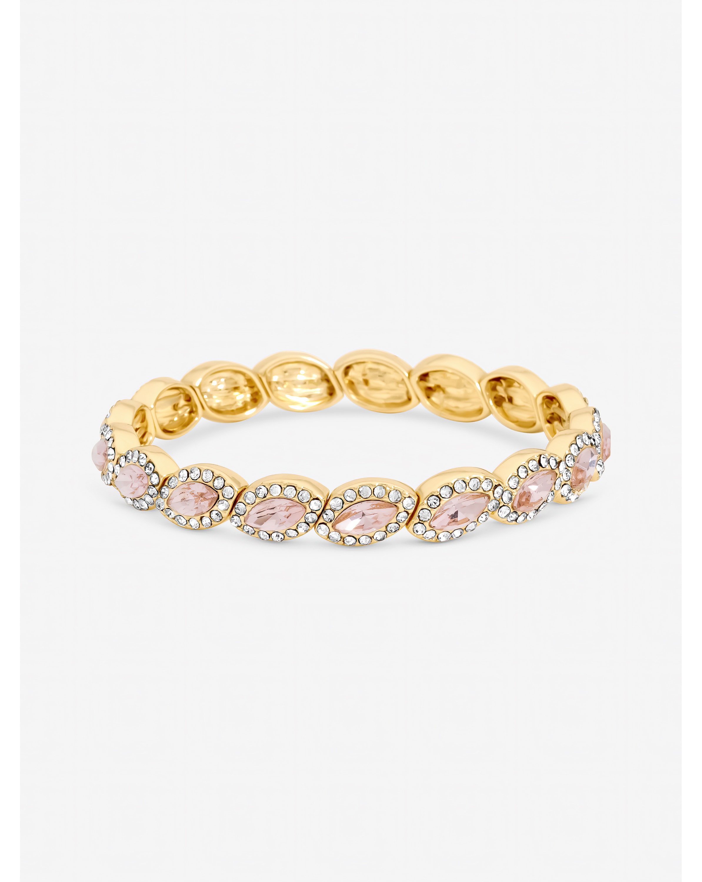 Gold Plated Pink Navette Bracelet