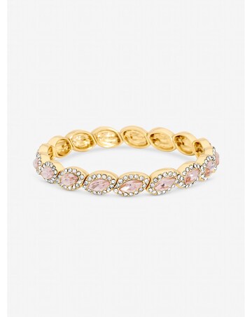 Jon Richard Gold Plated and Pink Navette Stretch Bracelet