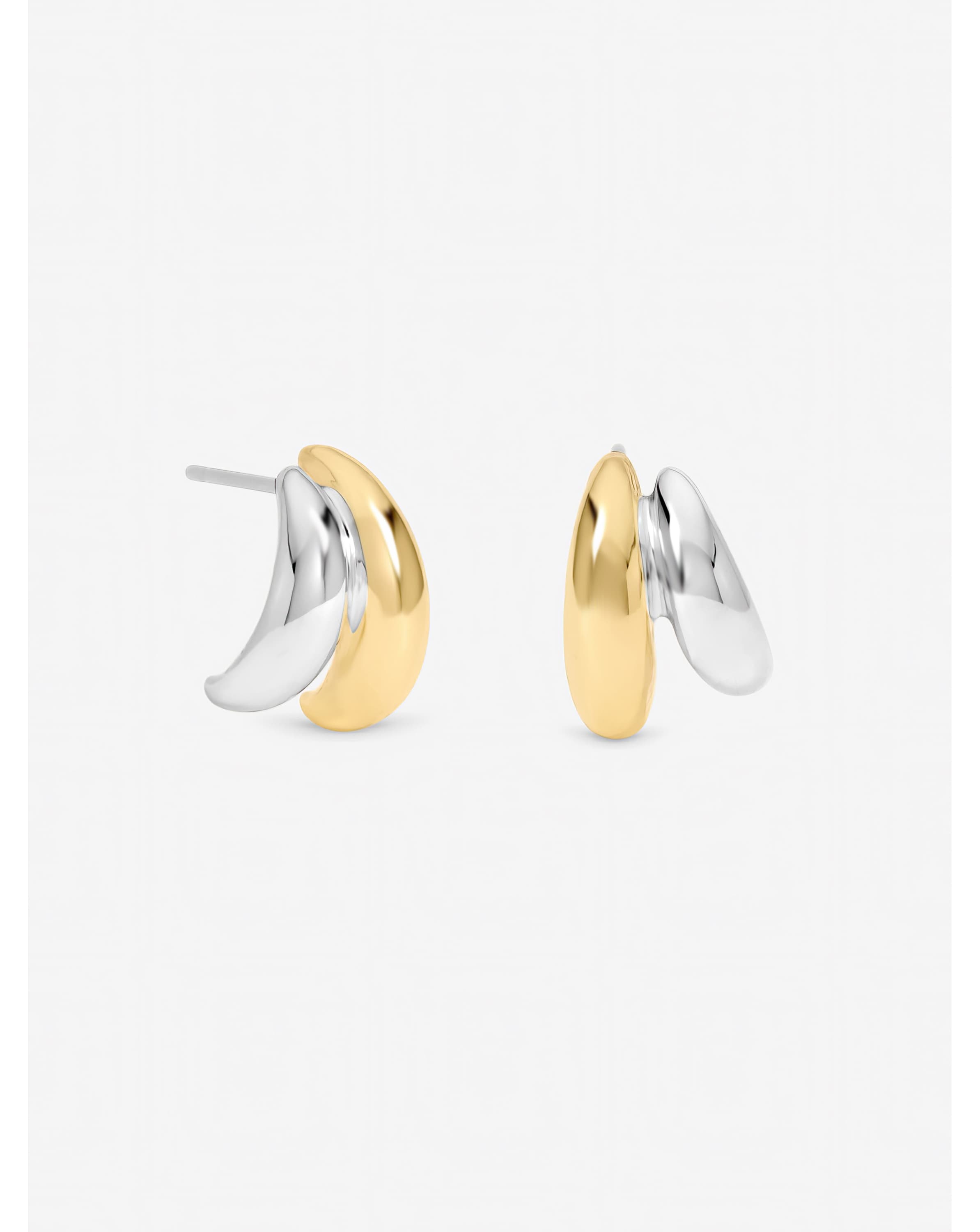 Two Tone Double Row Hoop Earrings
