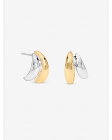 Jon Richard Two Tone Double Row Hoop Earrings