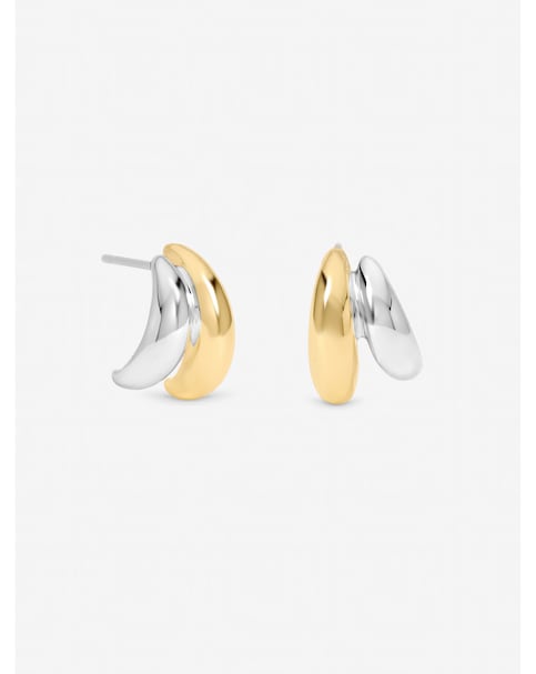 Jon Richard Two Tone Double Row Hoop Earrings