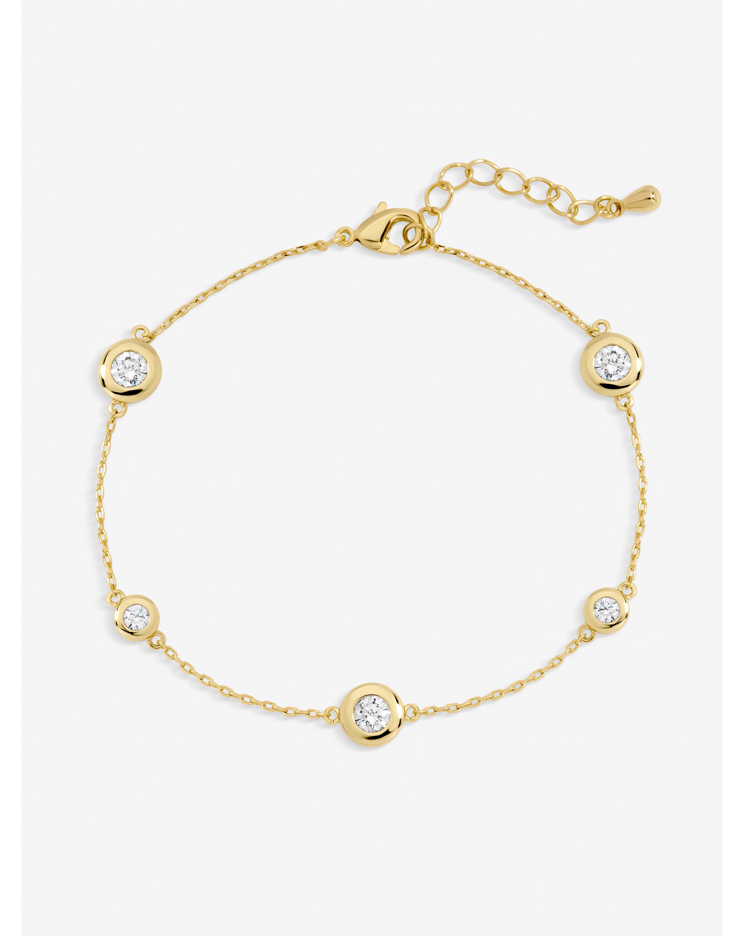 Gold Plated CZ Bezel Bracelet