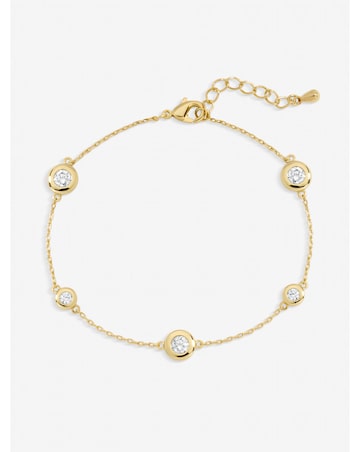 Jon Richard Gold Plated Cubic Zirconia Bezel Bracelet