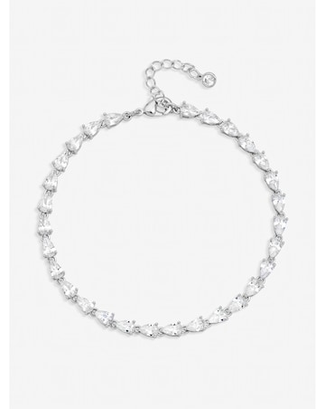 Jon Richard Rhodium Pear Drop Bracelet