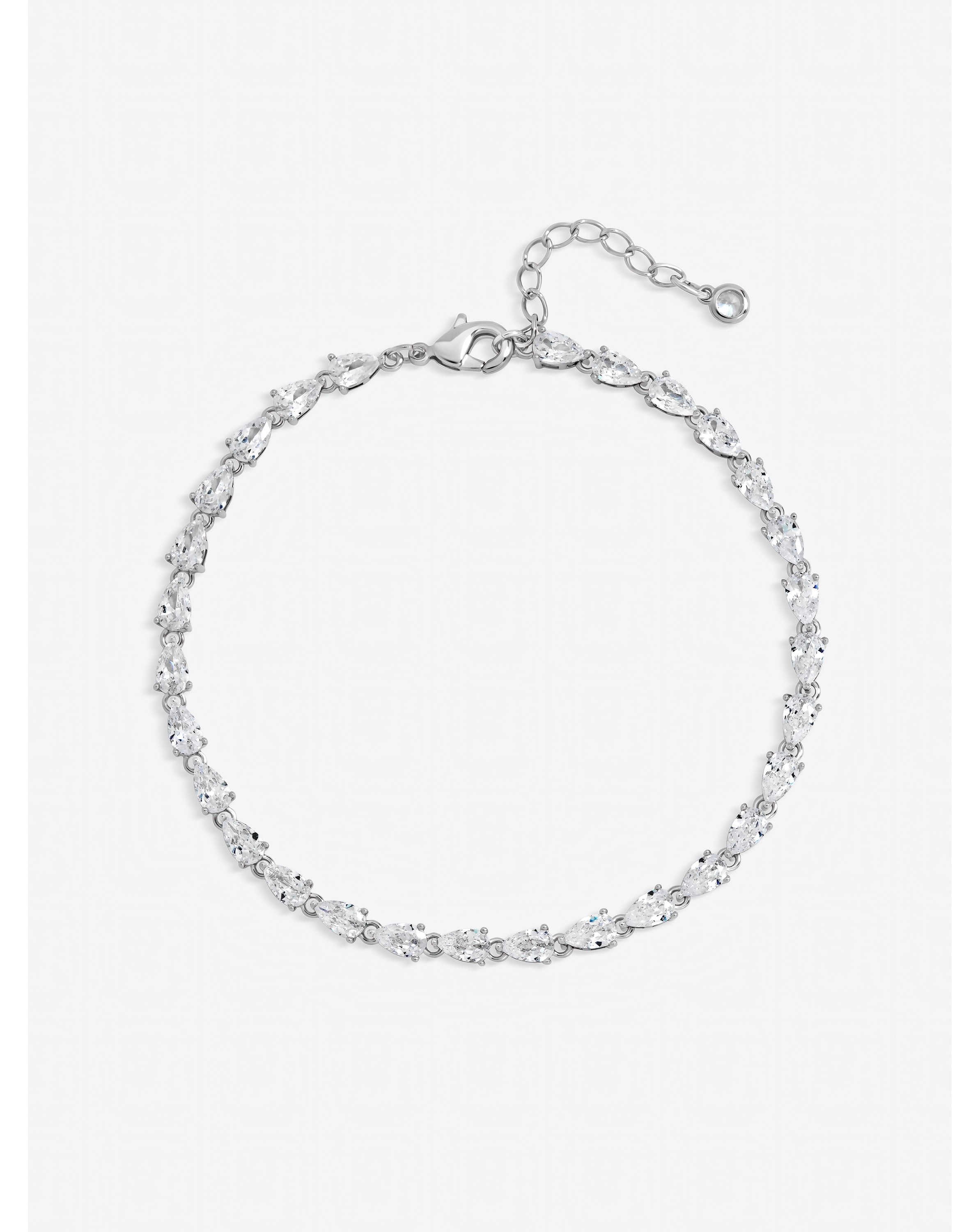 Jon Richard Rhodium Pear Drop Bracelet