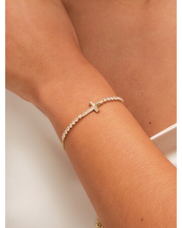 Jon Richard Silver Plated and Crystal Infinity Toggle Bracelet