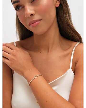 Jon Richard Silver Plated and Crystal Infinity Toggle Bracelet