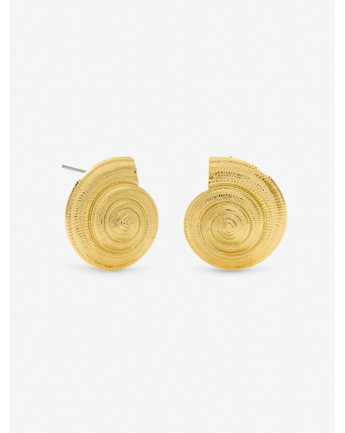 Inicio Gold Plated Statement Shell Earrings - Gift Pouch