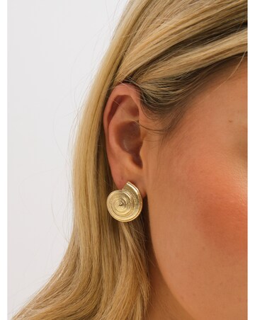 Inicio Gold Plated Statement Shell Earrings - Gift Pouch