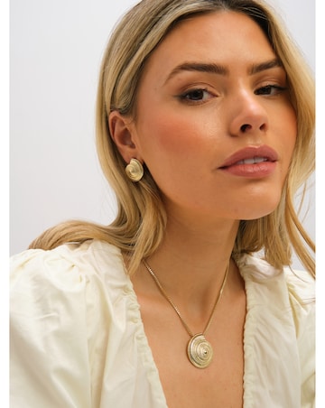 Inicio Gold Plated Statement Shell Earrings - Gift Pouch