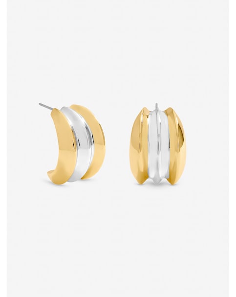 Mood Two Tone Dome Earrings