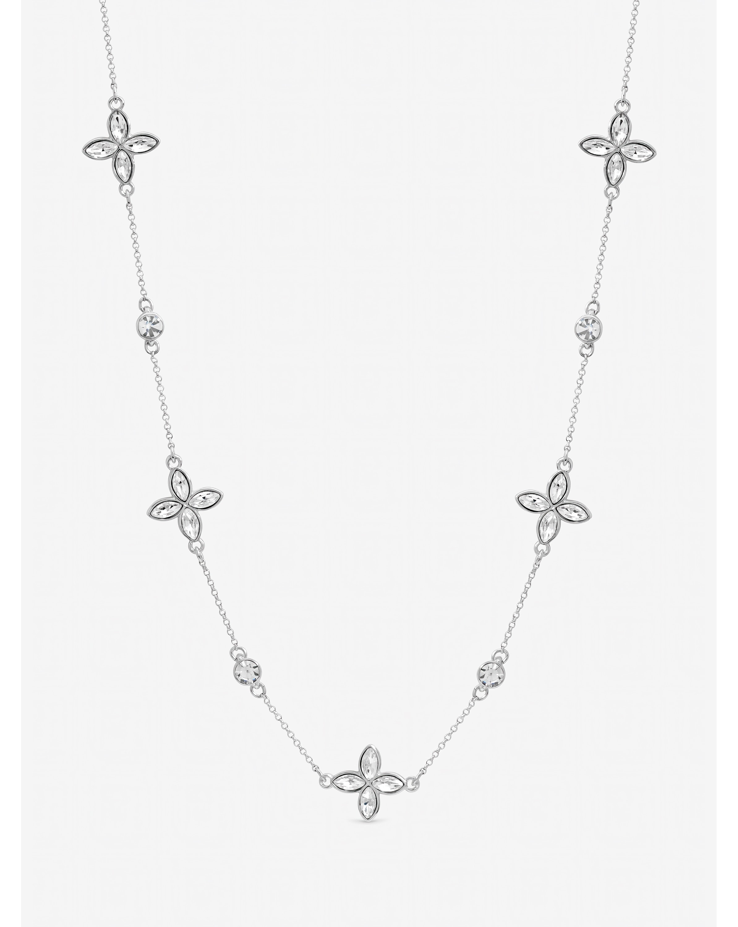 Silver Plated and Crystal Clover Allway