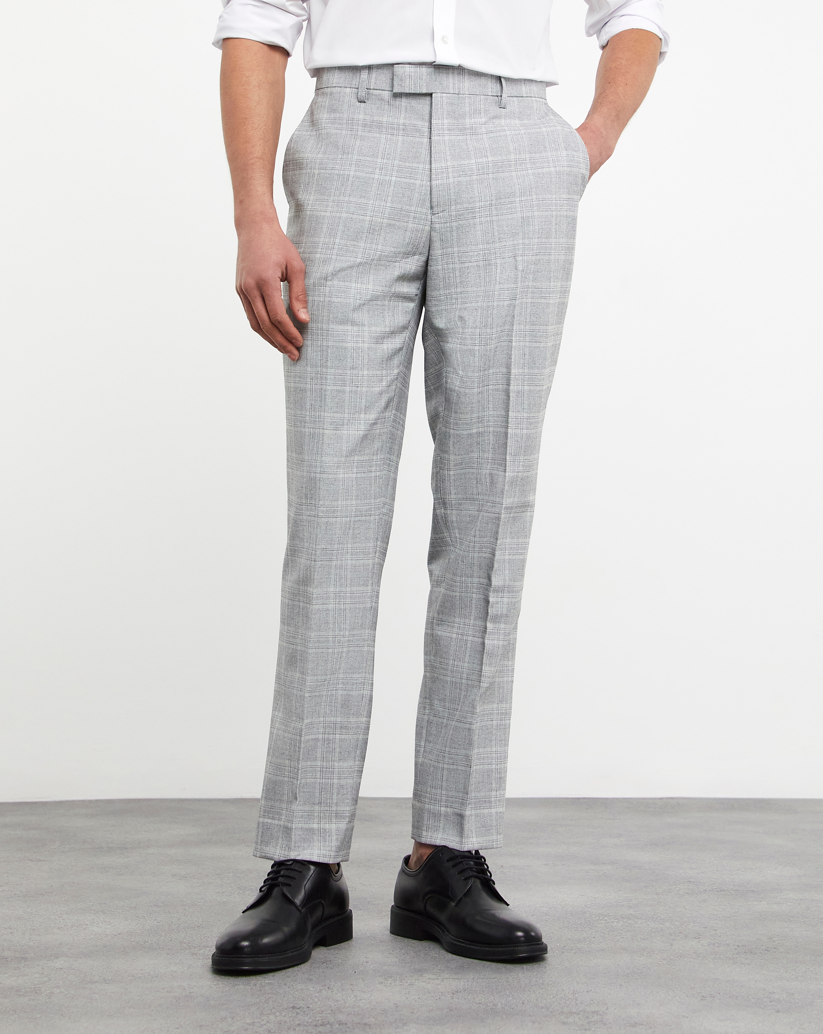 Jasper Light Grey Check Suit Trouser