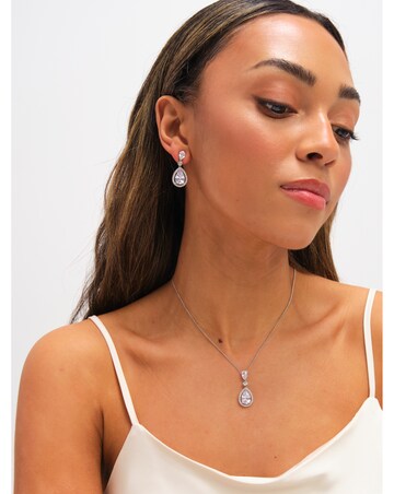 Jon Richard Rhodium Plated Cubic Zirconia Pendant Necklace