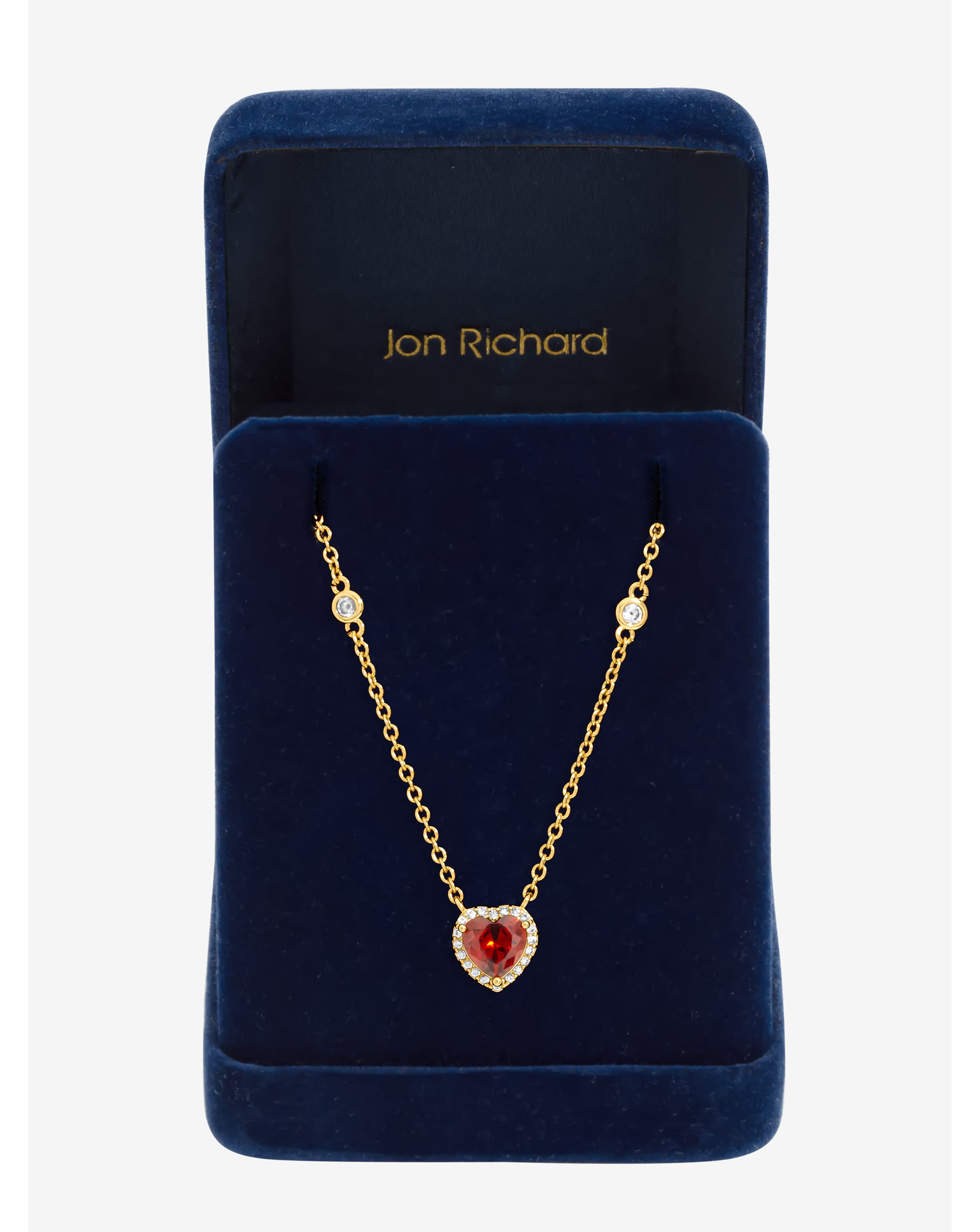 Gold Plated Red Heart Pendant Necklace