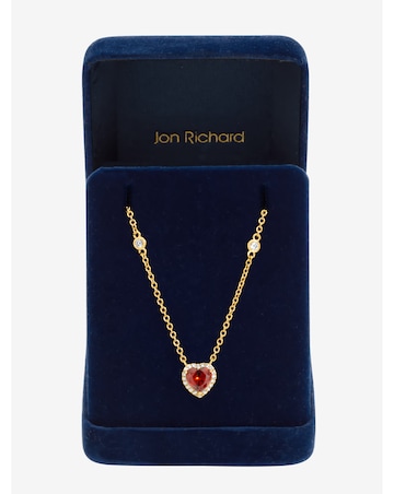 Jon Richard Gold Plated and Red Heart Pendant Necklace