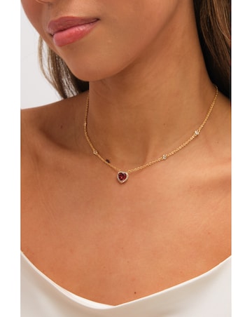 Jon Richard Gold Plated and Red Heart Pendant Necklace
