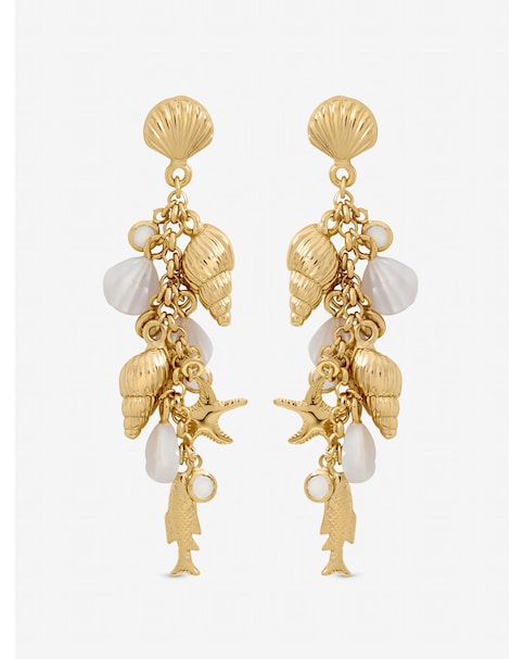Inicio Gold Plated Droplet Shell Earrings - Gift Pouch