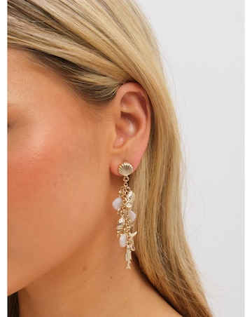 Inicio Gold Plated Droplet Shell Earrings - Gift Pouch