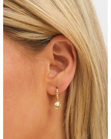 Inicio Gold Plated Droplet Shell Earrings - Gift Pouch