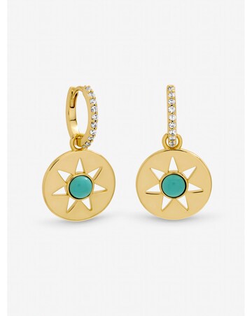 Inicio Gold Plated and Turquoise Celestial Earrings - Gift Pouch
