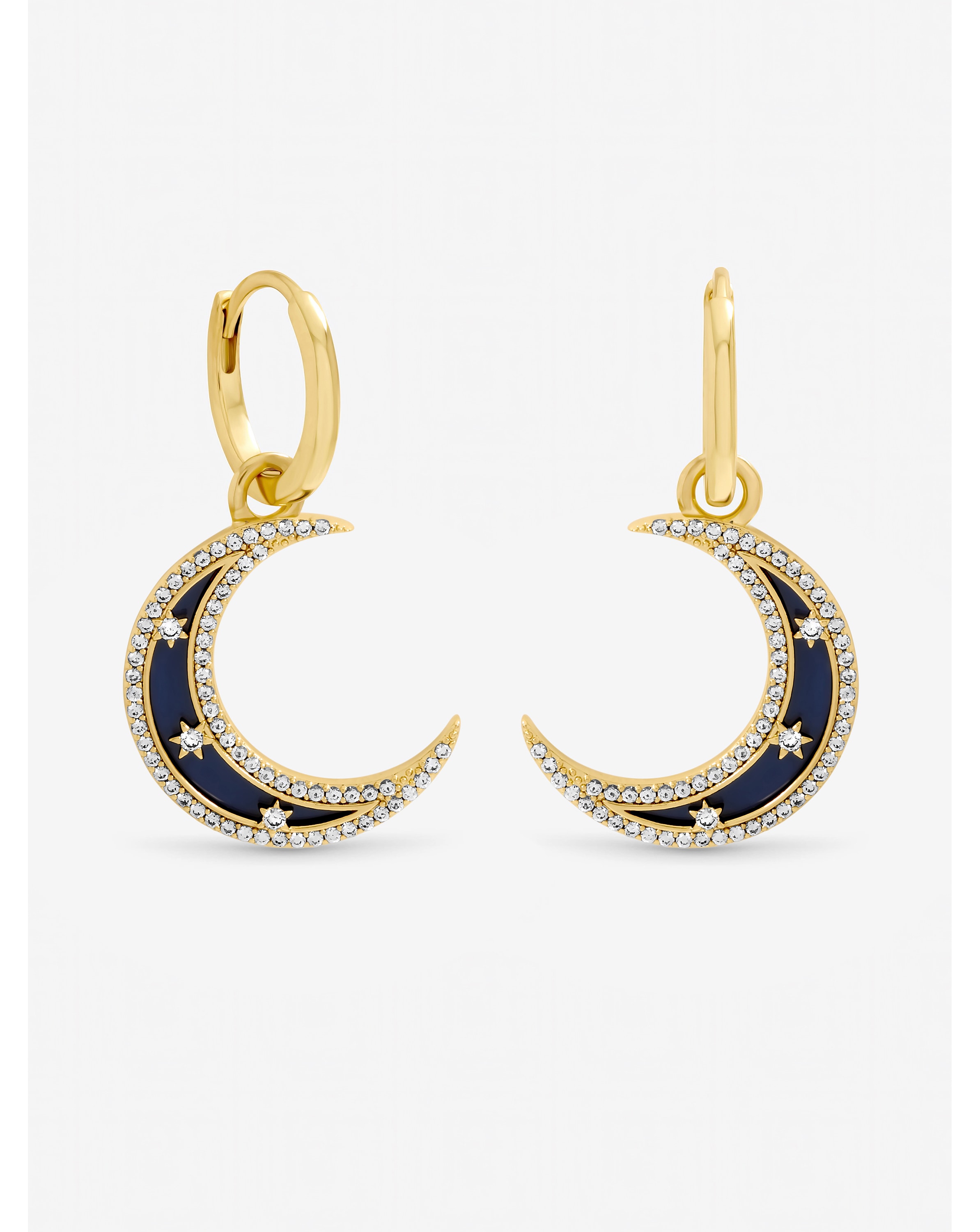 Gold Plated Lapis Celestial Earrings