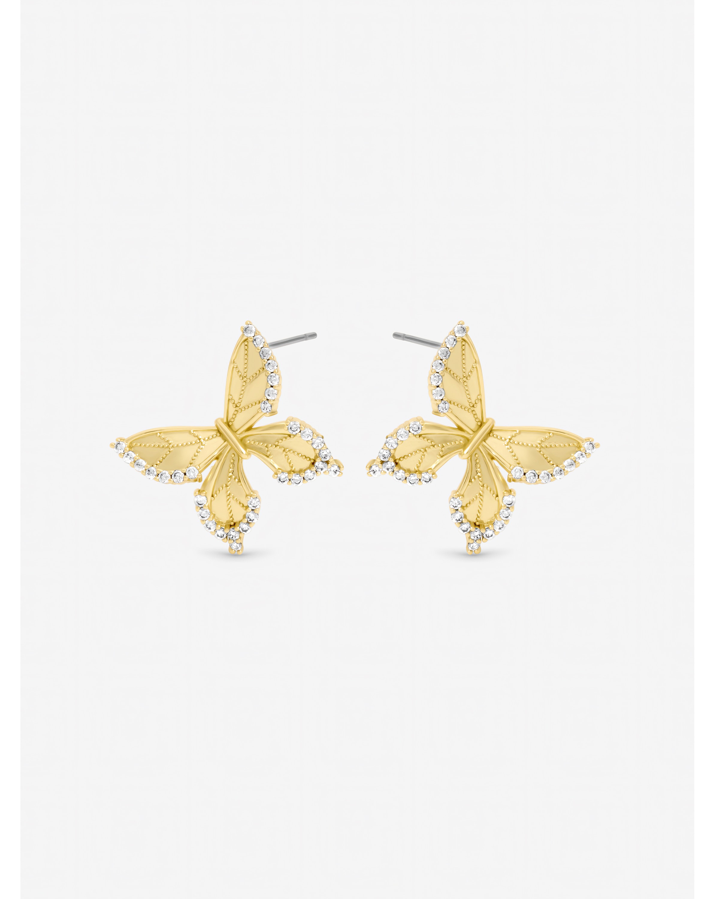Crystal Edge Butterfly Clip Earrings