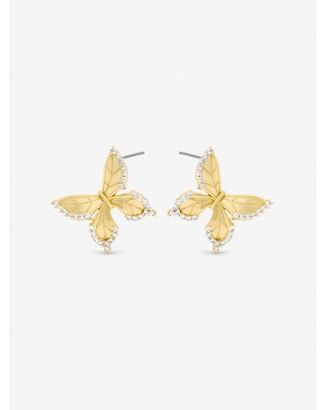 Jon Richard Gold Plated and Crystal Edge Butterfly Clip Earrings