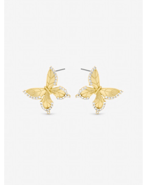 Jon Richard Gold Plated and Crystal Edge Butterfly Clip Earrings