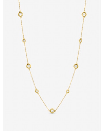 Jon Richard Gold Plated Cubic Zirconia Bezel Neckwear