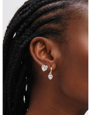 Inicio Sterling Silver Plated Heart Earrings - Pack of 2