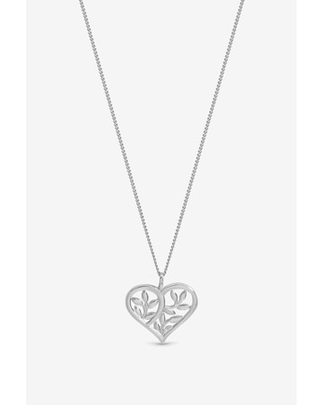 Inicio Sterling Silver Plated Polished Tree Of Love Pendant - Gift Pouch