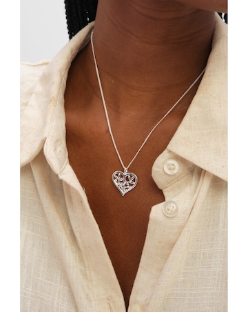 Inicio Sterling Silver Plated Polished Tree Of Love Pendant - Gift Pouch