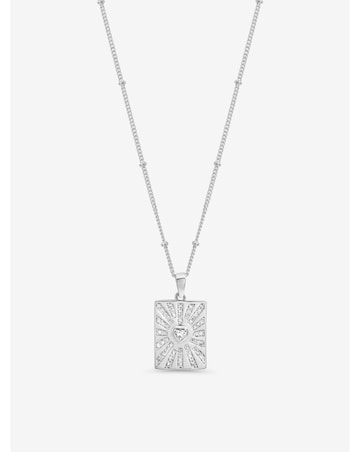 Inicio Sterling Silver Plated Heart Charm Pendant - Gift Pouch