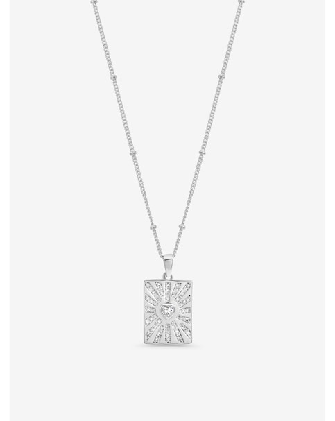 Inicio Sterling Silver Plated Heart Charm Pendant - Gift Pouch