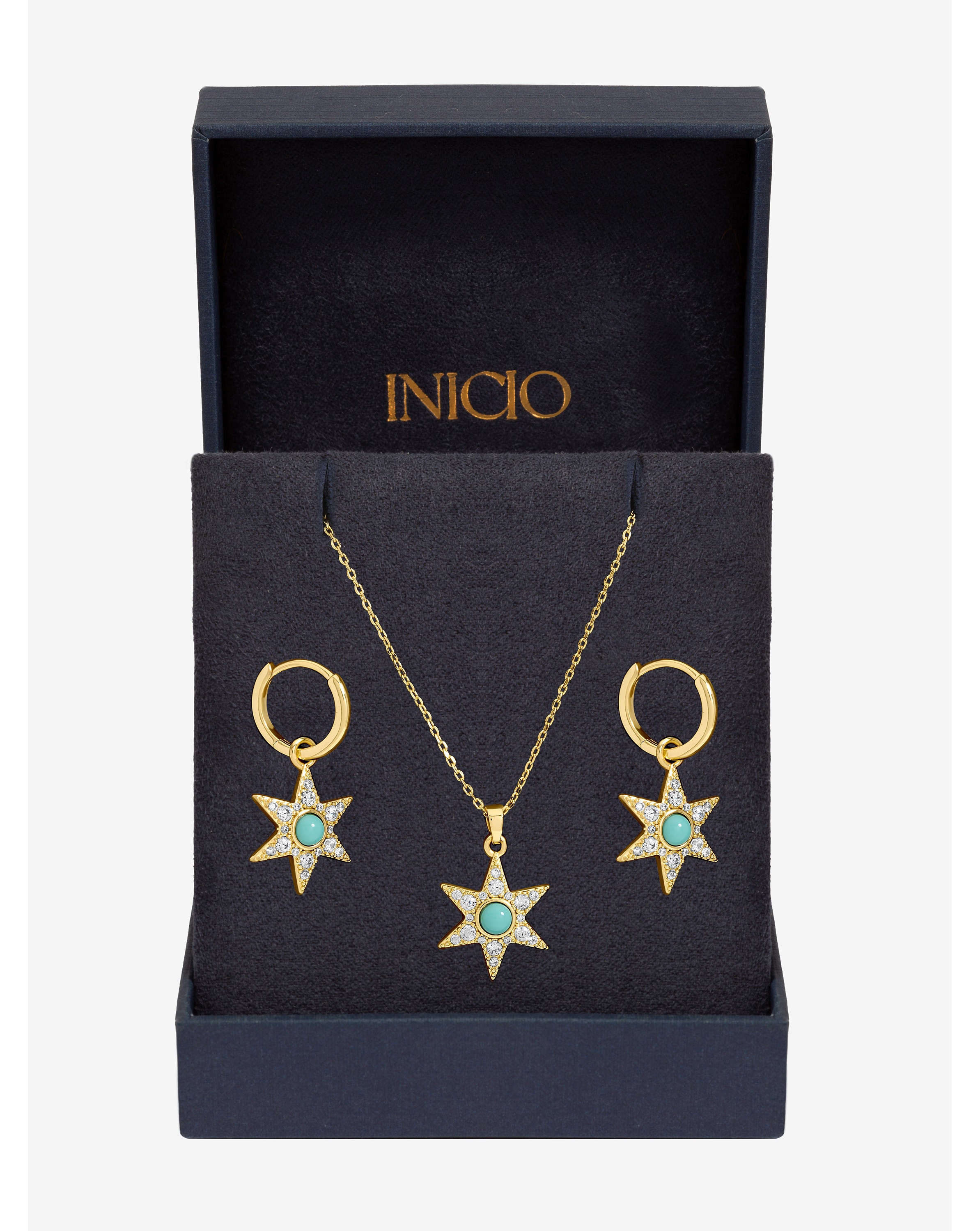 Gold Plated Turquoise Set - Gift Box