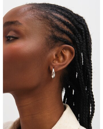 Inicio Sterling Silver Plated Polished Fluid Twist Hoops