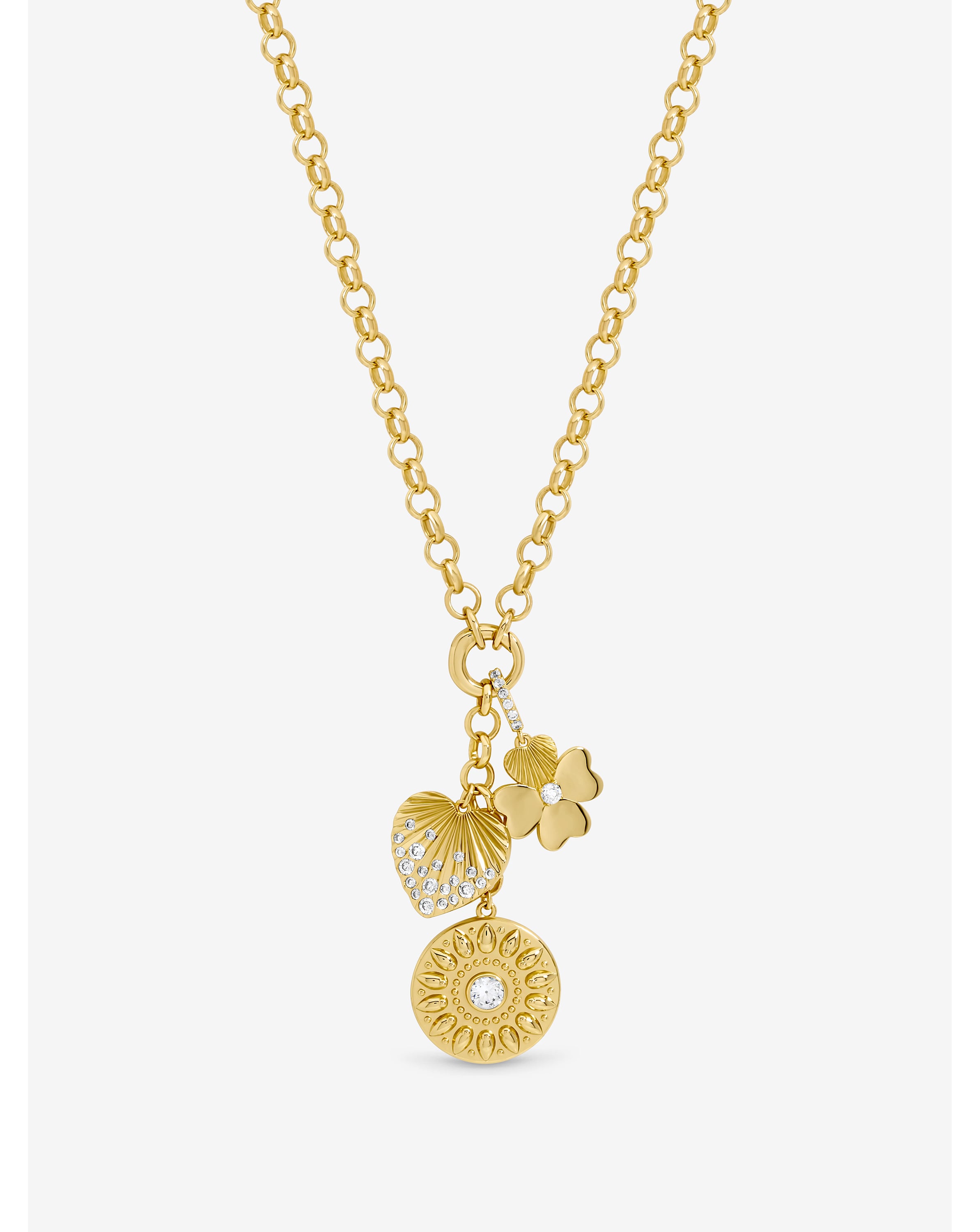 Gold Plated Multi Charm Necklace