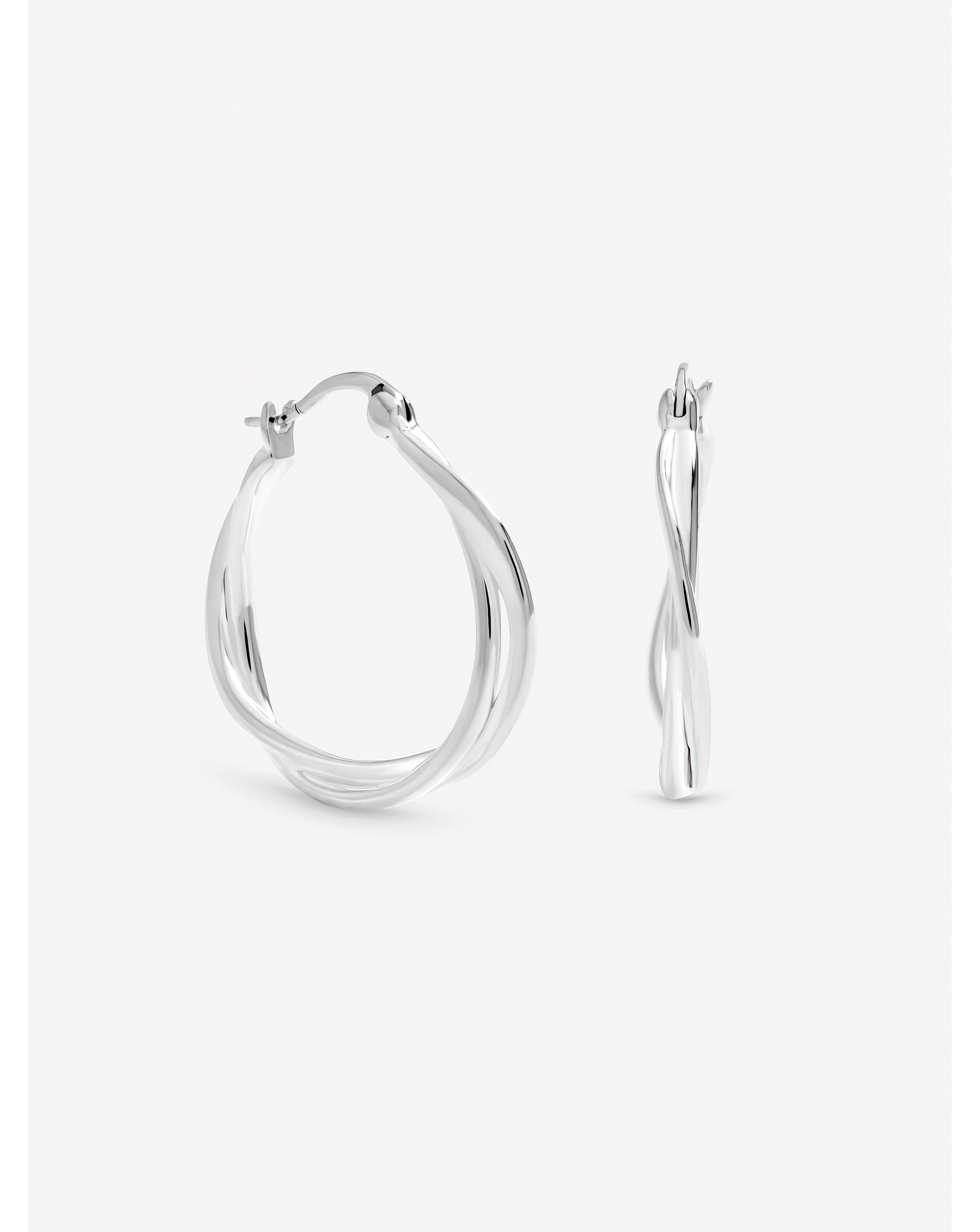 Sterling Silver Plated Twist Hoops