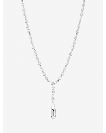 Jon Richard Rhodium Plated Linear Pear Drop Y-Necklace