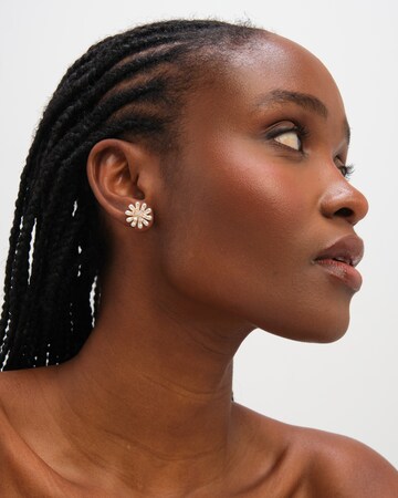 Jon Richard Gold Plated Pearl and Crystal Flower Clip Earrings