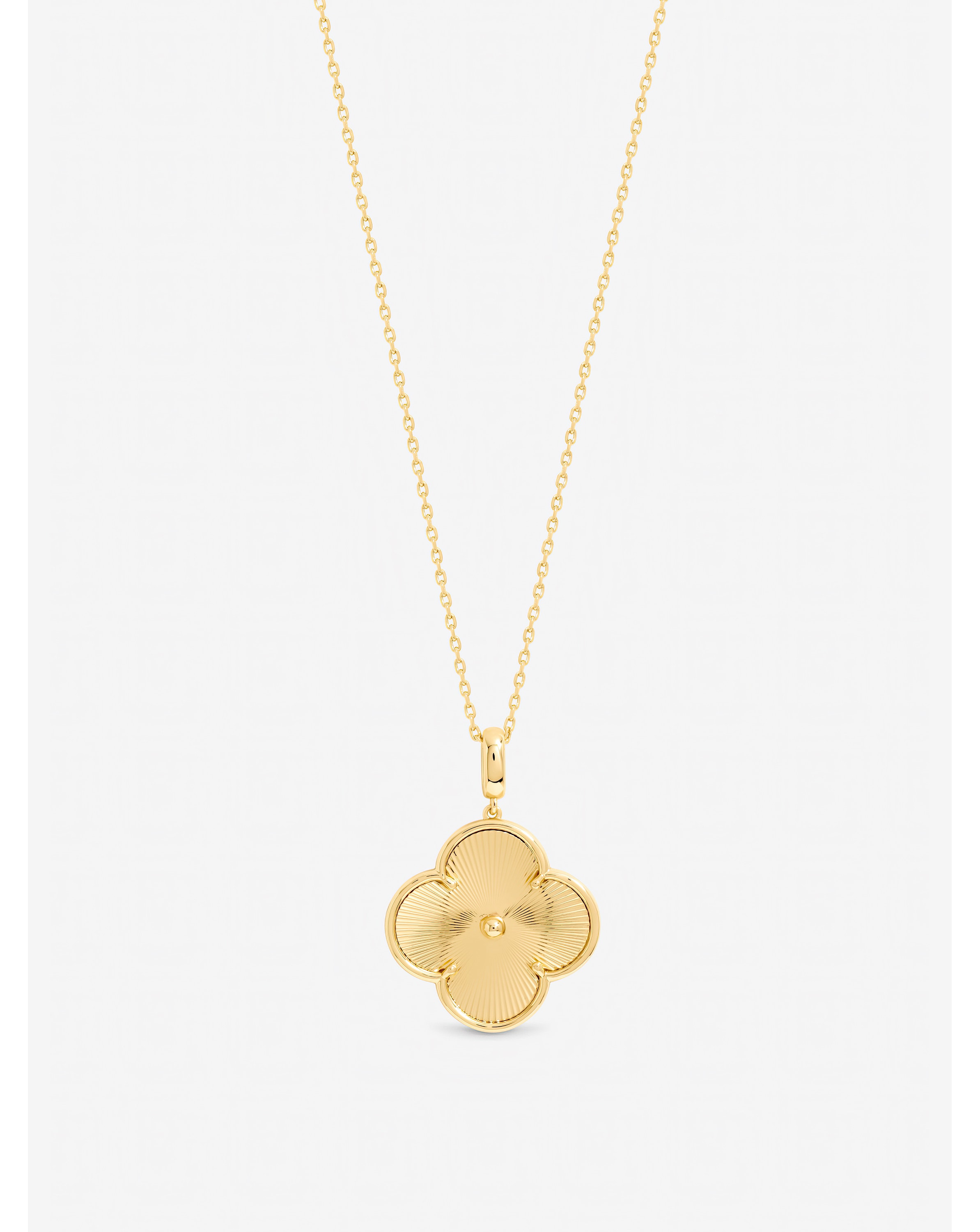 New In - Gold Plated Long Clover Necklace Pendant