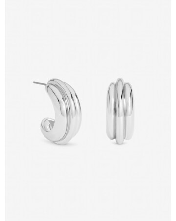 Mood Silver Plated Chubby Hoop Earrings